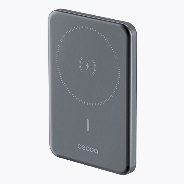 Внешний АКБ NRG MageSafe Alum 5000 мА-ч, 15Вт QI, Размер 5000 mAh, Цвет серый