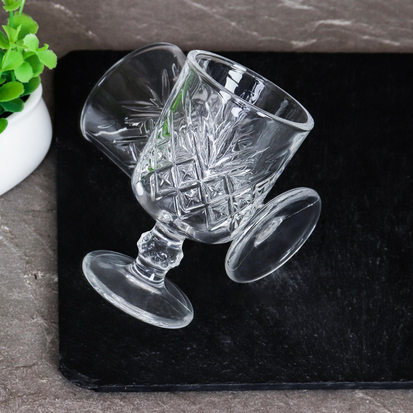 Рюмка 6 штук 60 мл на ножке прямая / F207-1D /уп 24/