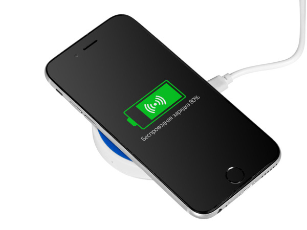 Беспроводное зарядное устройство «Dot», 5 Вт, Цвет белый/синий