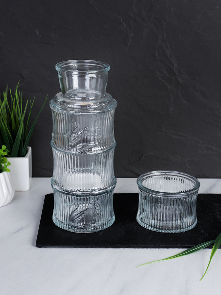 Графин 800 мл с крышкой стаканом 200 мл в подарочной коробке / CTY-21 /уп 28/