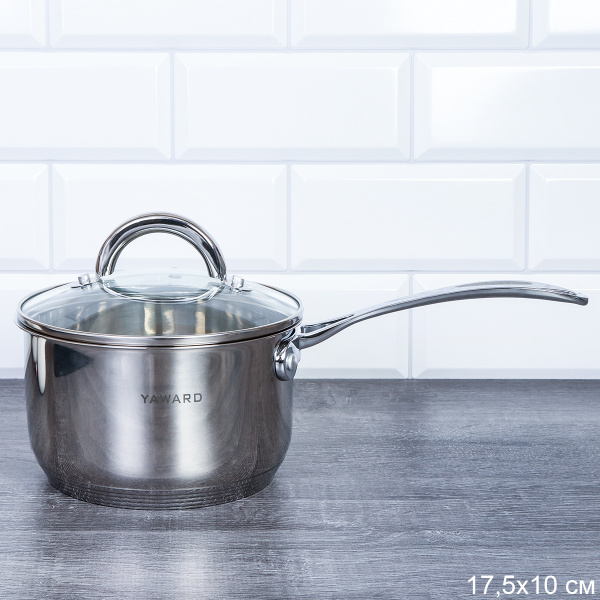 Ковш с крышкой 1,8 л Индукция с утолщенным дном/ YWA080 /уп 8/ 0,64/ 0,92