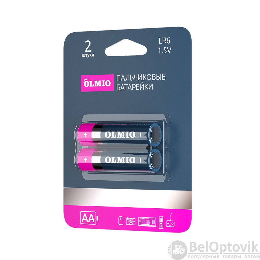 AA/LR06 02 щелочные батарейки Olmio