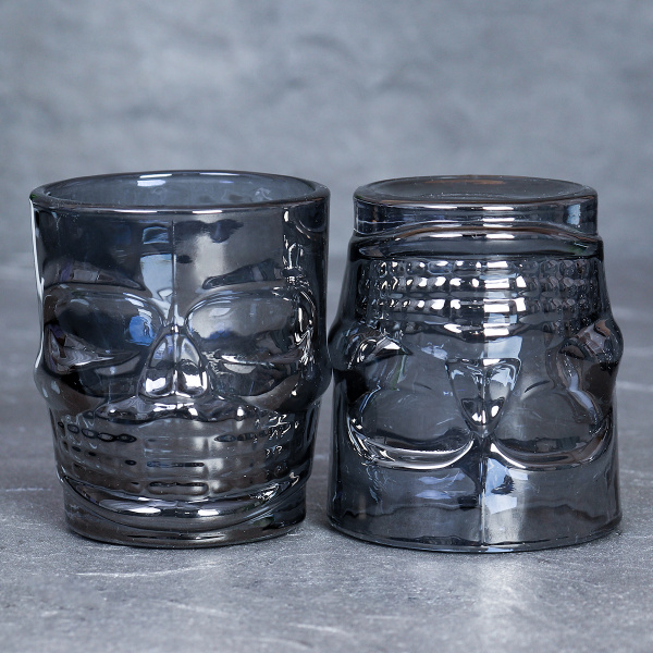 Стопка 6 штук 50 мл Череп / KL-S50 /уп 24/* графит