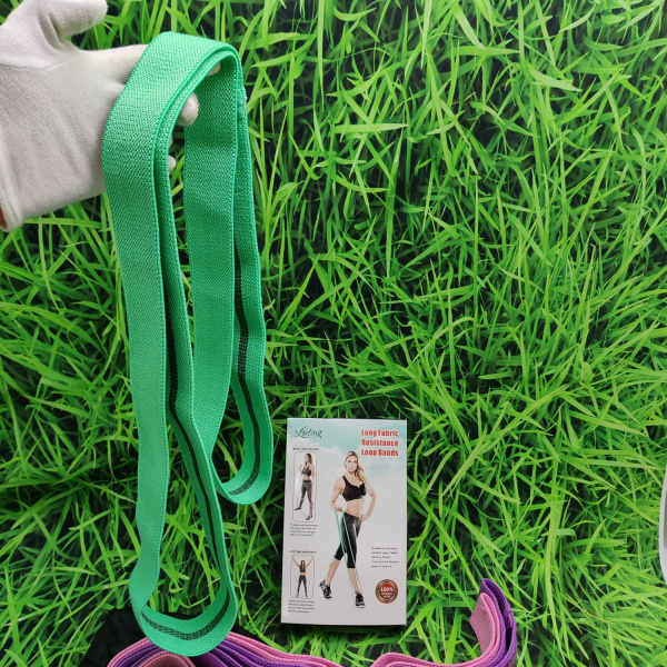 Набор тканевых экспандеров для фитнеса LONG FABRIC RESISTANCE LOOP BANDS 184х4 см 3 штуки + чехол для хранения