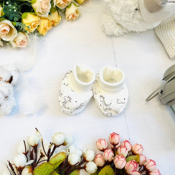 Пинетки из натурального хлопка для новорожденного Bebika  0-3 мес. (20/2-5)