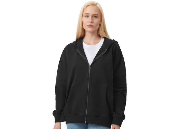 Толстовка оверсайз с капюшоном на молнии «Monaco», Размер XL-2XL, Цвет черный