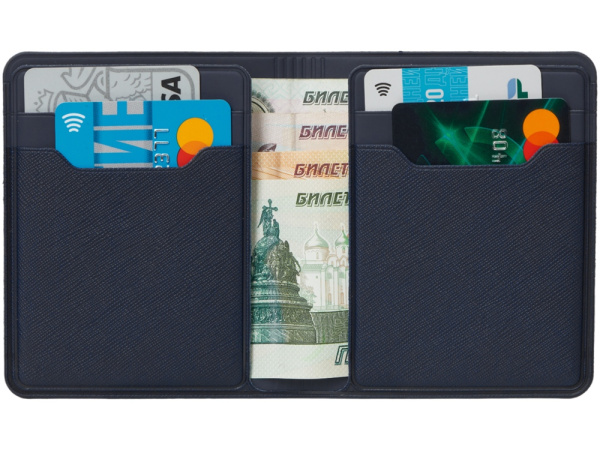 Картхолдер с отделением для наличных денег «Favor», Цвет темно-синий