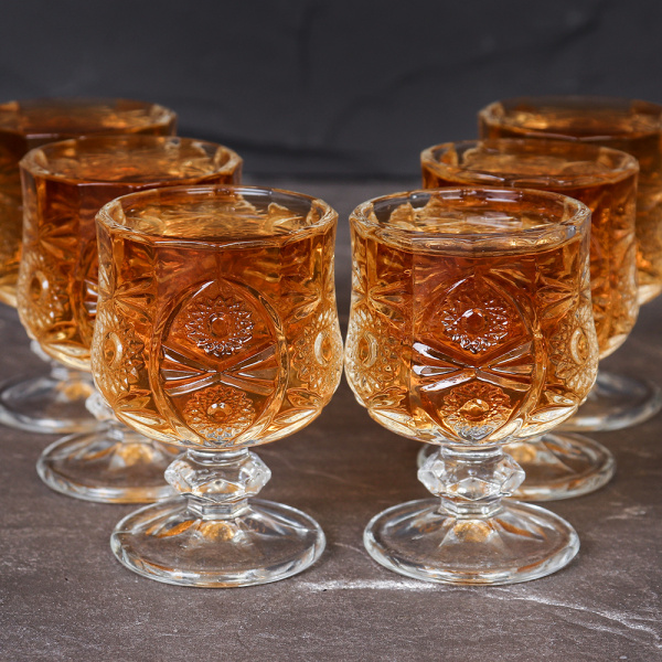 Рюмка 6 штук 50 мл бочонок Орнамент / 611-1B /уп 24/