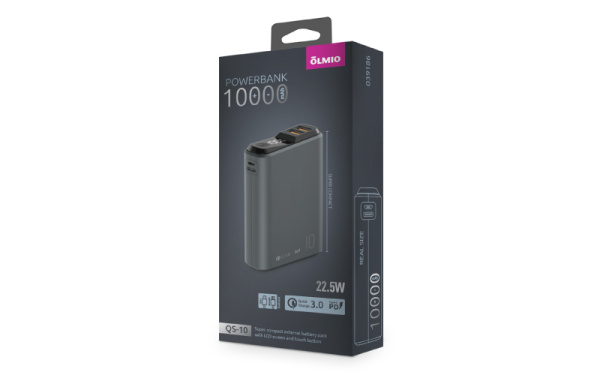 Внешний АКБ QS-10, 10000mAh, space-gray, OLMIO