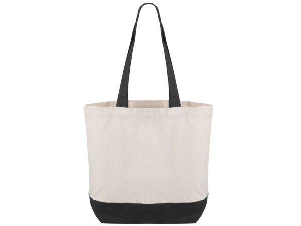 Сумка для шоппинга «Cotton» из переработанного хлопка, 280 г/м2, Цвет натуральный/черный