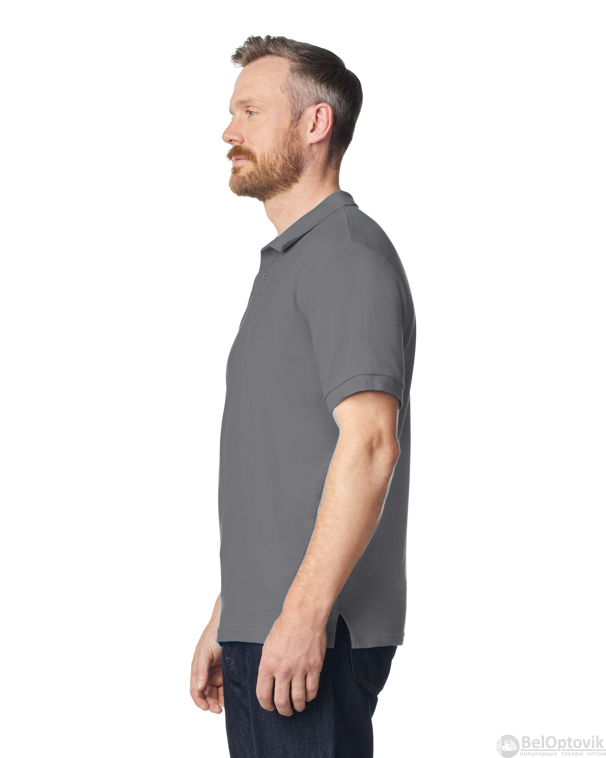 Футболка поло PREMIUM COTTON ADULT DOUBLE PIQUE, ГРАФИТОВЫЙ S