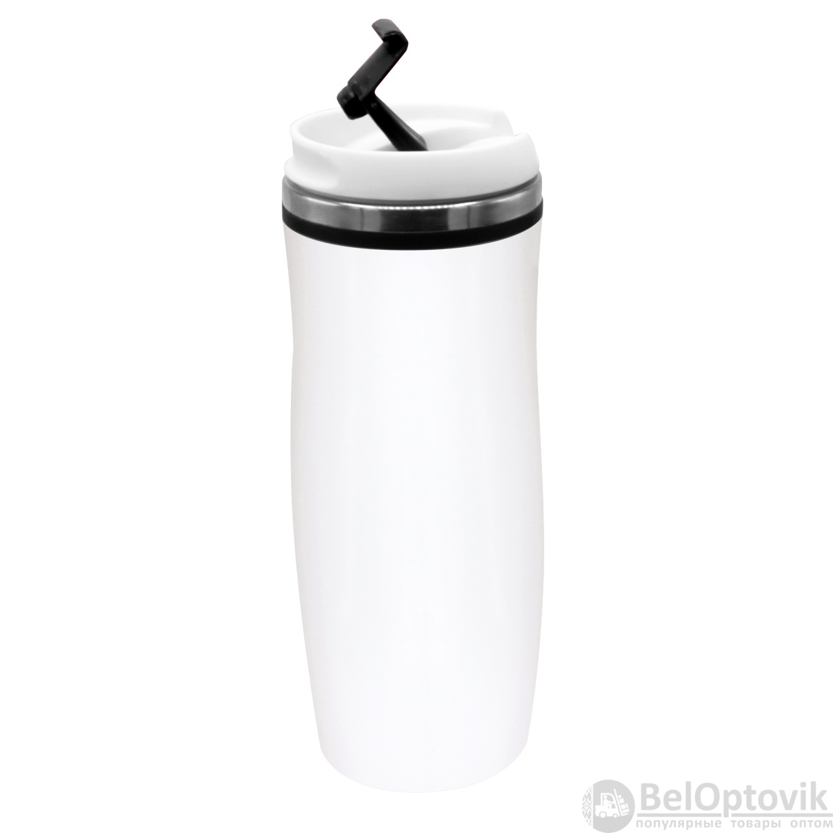 Термокружка Latte, бело-черный