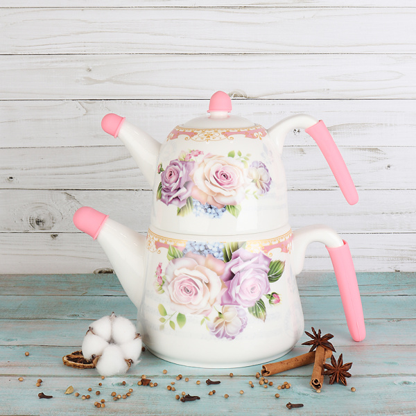 Чайник заварочный 2 шт 1900 мл900 мл Нежность/ IU-87 /уп 8/ АКЦИЯ