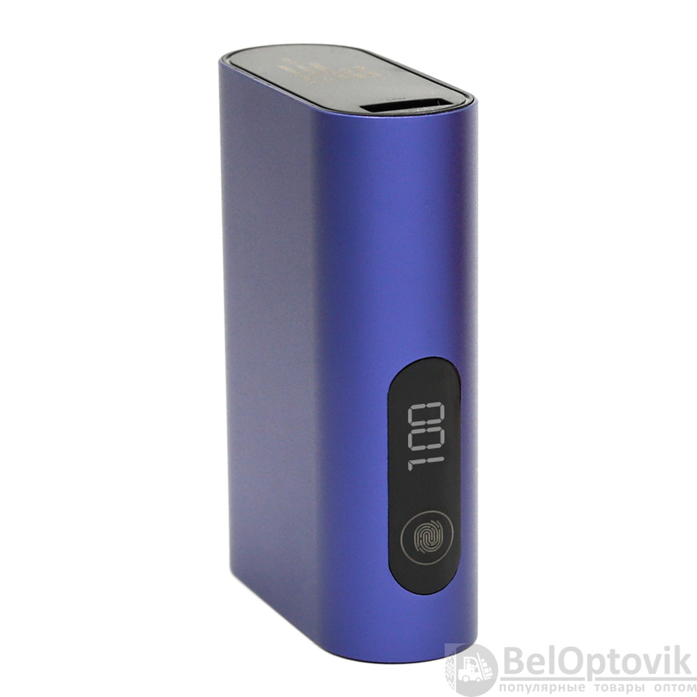 Внешний аккумулятор в металлическом корпусе Wōdan, сенсорный, 10000mAh, синий
