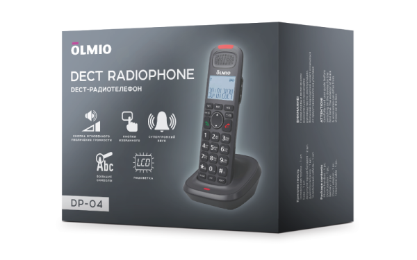 DECT-радиотелефон Olmio DP-04 (черный)