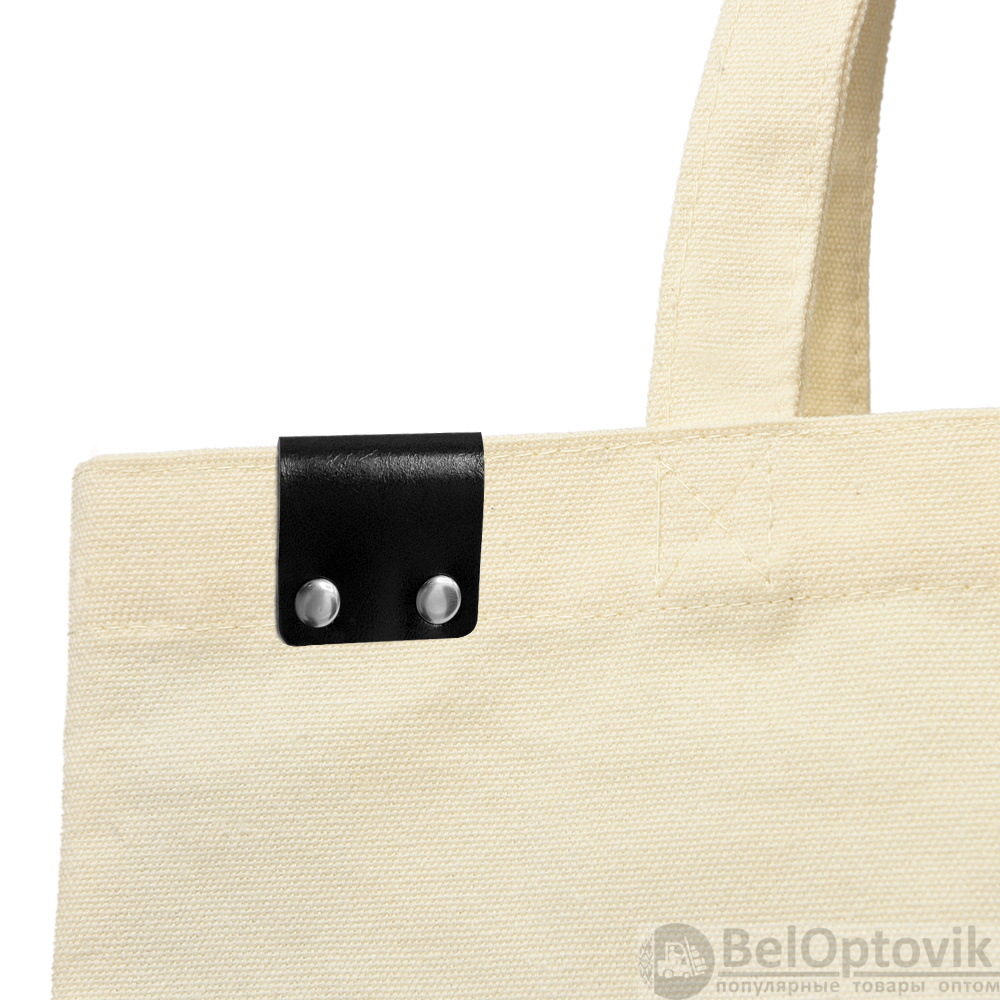Сумка для покупок IVORY 325 г/м² с PU нашивкой, чёрный