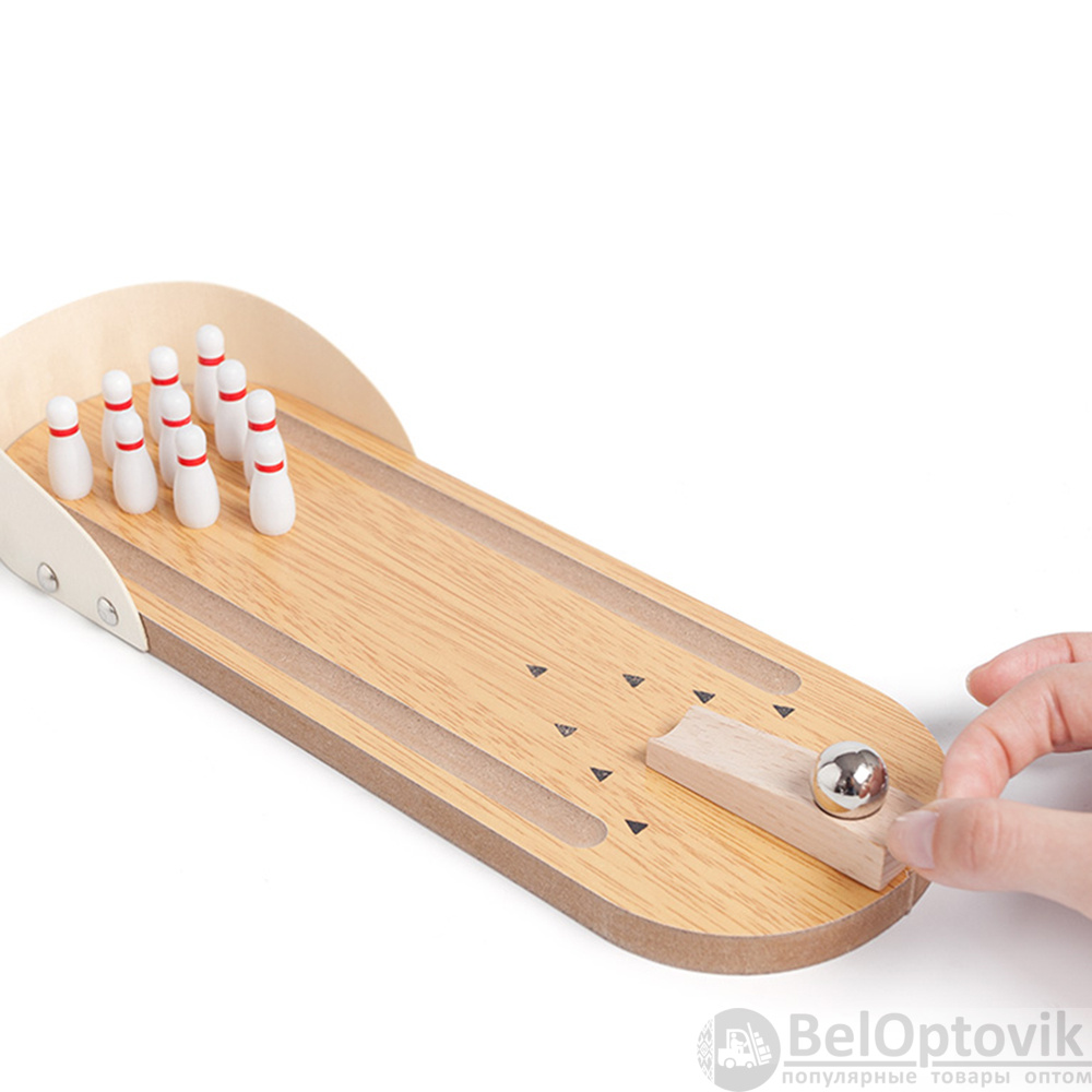 Настольная игра мини-боулинг Roll n' Fall, бежевый