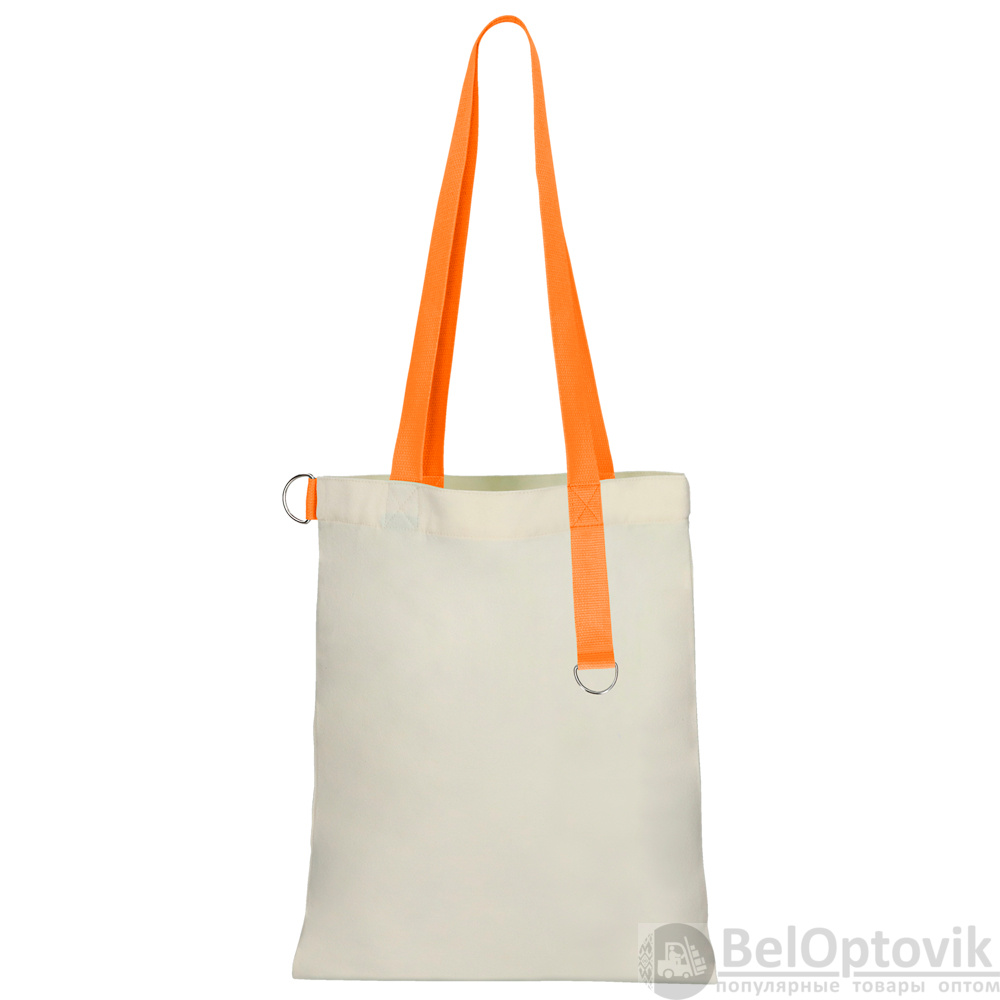 Сумка для покупок White GLOW 325 г/м² с ремувкой, оранжевая