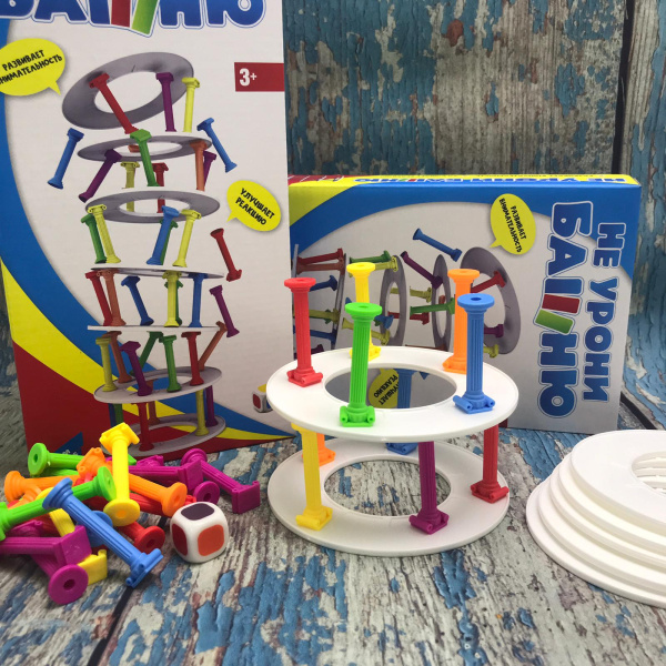 Игра детская настольная "Не урони башню" Dreams Makers 30 блоков, 3+