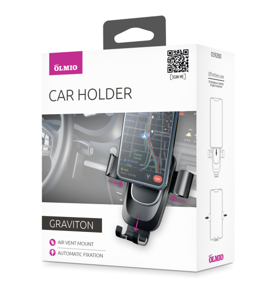 Держатель автомобильный для смартфонов Graviton, OLMIO