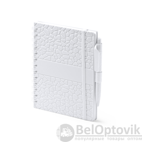 Блокнот А5 DURAN в твёрдом переплёте с ручкой, белый