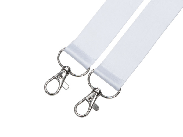Ланъярд под сублимацию с 2-мя карабинами, 2,5 см, Цвет белый