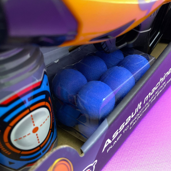 Детская игрушка оружие Бластер Assault Gun 40 см с мишенью, мягкими игровыми снарядами 12шт. 3+