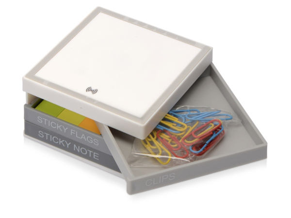 Настольный органайзер «Chaos» с функцией беспроводной зарядки, Цвет белый