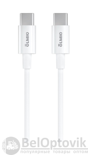 Кабель USB2.0, Type-C - Type-C, 2м, белый, OLMIO