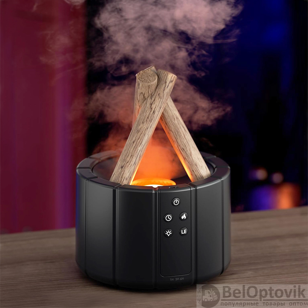 Светодиодный USB увлажнитель-аромадиффузор Bonfire с пультом Д/У, чёрный