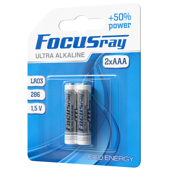FOCUSray ULTRA ALKALINE LR03/BL2  1/12/144 батарейка, шт (2 шт)