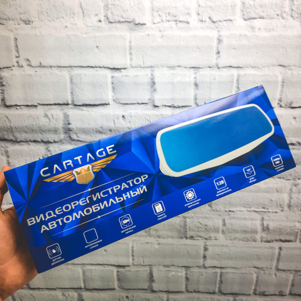 Видеорегистратор Cartage, 2 камеры, HD 1080P, размер 30×8 см, TFT 5.0, обзор 140°