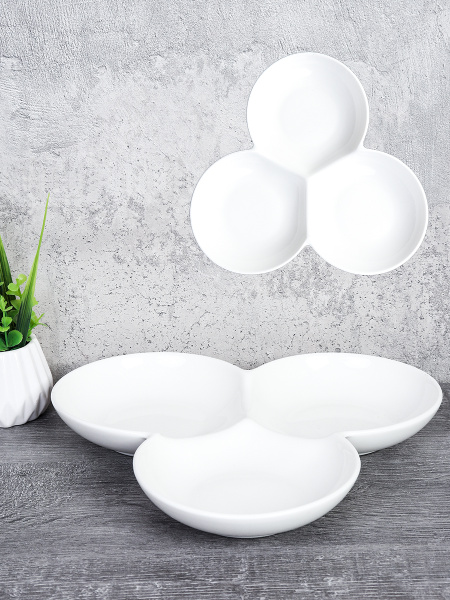 Блюдо менажница 3 секции 24 см / YG-44 /уп 25/