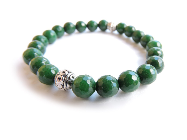 Браслет из зелёного агата