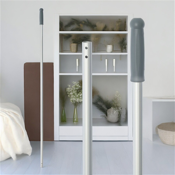 Рукоятка алюминиевая защелкивающаяся для держателей насадок на швабру, 140 см