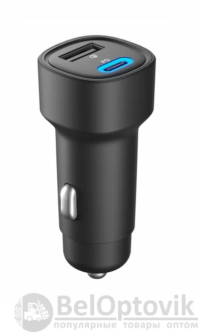 АЗУ 48W, Type-C +USB, PD, QC, black, OLMIO