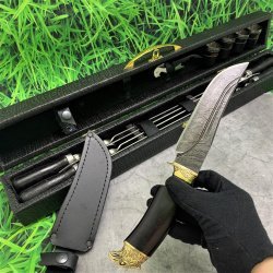 Набор для шашлыка и гриля в чемодане Царский №6.1 Кизляр России Дамасская сталь 11 предметов