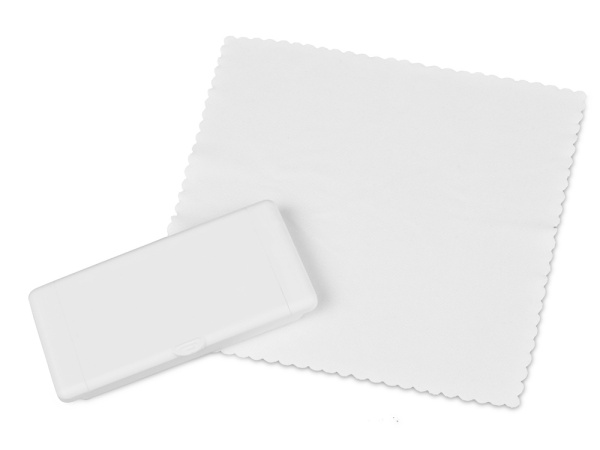 Салфетка для очков в футляре «Marca», Цвет белый