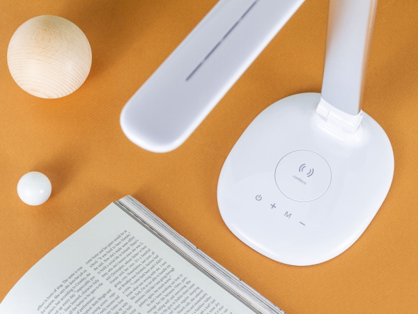 Настольная лампа с быстрой беспроводной зарядкой «LED POWER», Цвет белый