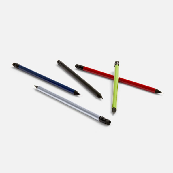 Карандаш простой Triangle Black с ластиком, серебристый, 19х0,7 см