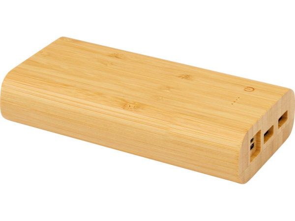 Портативное зарядное устройство «Tulda» из бамбука, 20000 mAh, Цвет натуральный