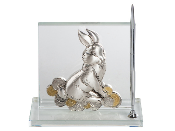 Настольный прибор «Удачное приобретение», Цвет черный, серебристый