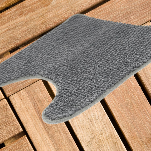 Коврик для туалета из микрофибры "Шенилл" в рулоне 45*45 см серый