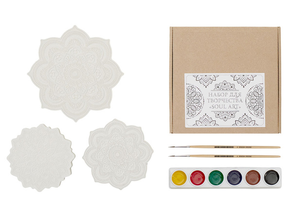 Набор для творчества мандалы из гипса «Soul Art», Цвет белый