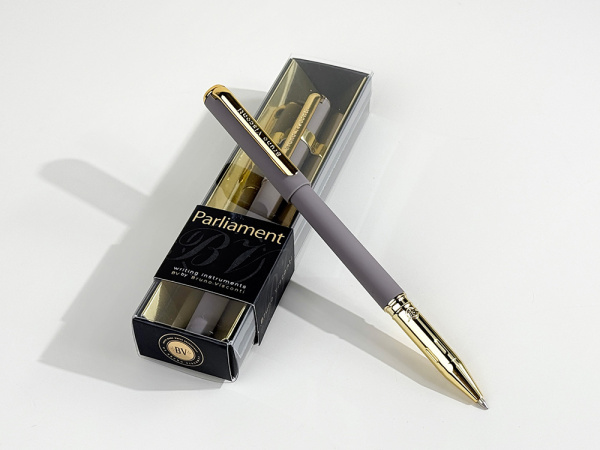 Ручка пластиковая шариковая «Parliament», Цвет серый/золотистый