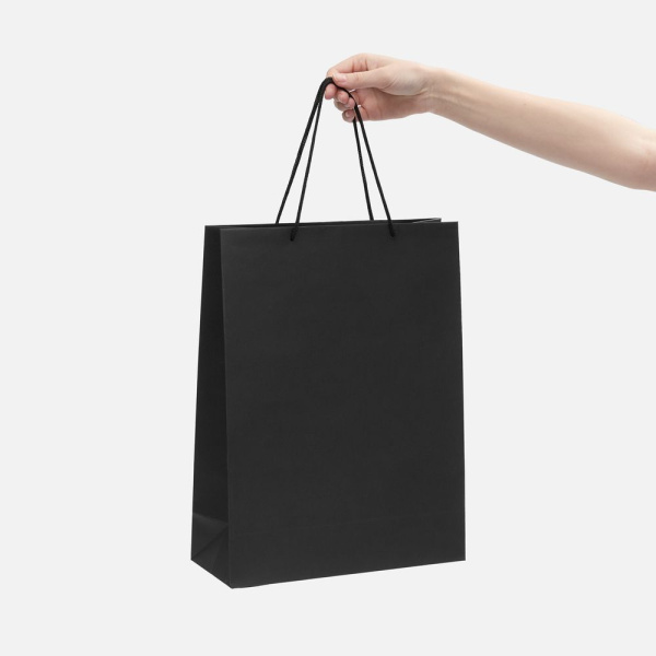 Пакет бумажный Porta XL, черный, 30х40х12 см