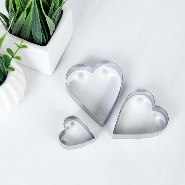 Форма для печенья 3 штуки Сердце / TV-178 /уп 360/