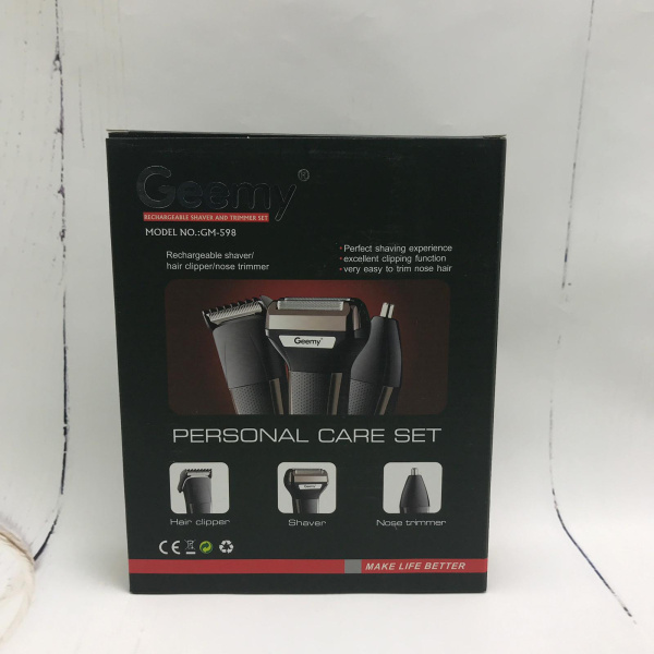 Беспроводная электробритва-триммер 3в1 Geemy GM-598 (оригинал) Серебро