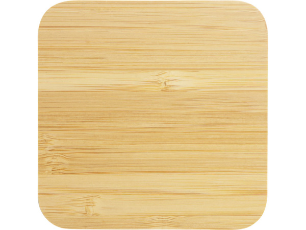 USB-хаб с беспроводной зарядкой из бамбука «Plato», 5 Вт, Цвет натуральный