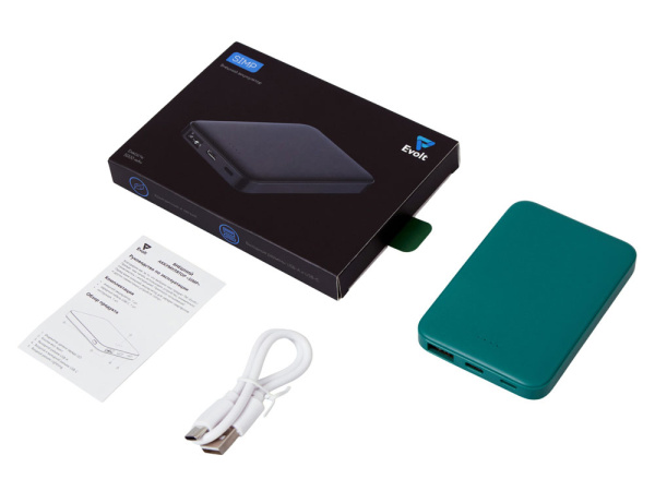 Внешний аккумулятор «Simp», 5000 мАч, Цвет зеленый